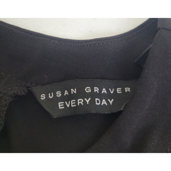 Susan Graver Everyday Black Jacket Attached Casual Tunic Top Women's SIZE LP - Picture 3 of 16